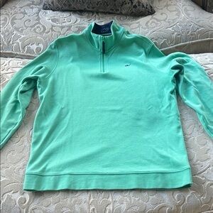 Vineyard Vines Boys Mint Zip-Up Pullover Sweater